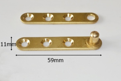 Brass Knife Hinge / Pivot Hinge pair (straight)